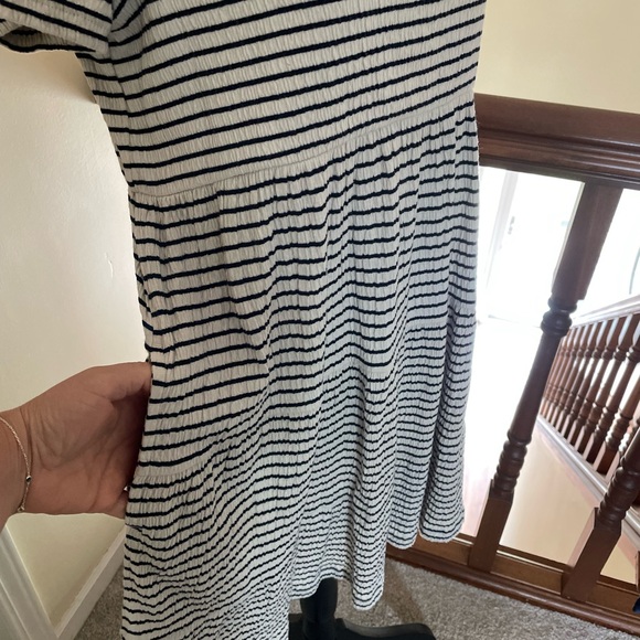 Loft dress size small petite   navy/cream,pockets - Picture 3 of 6